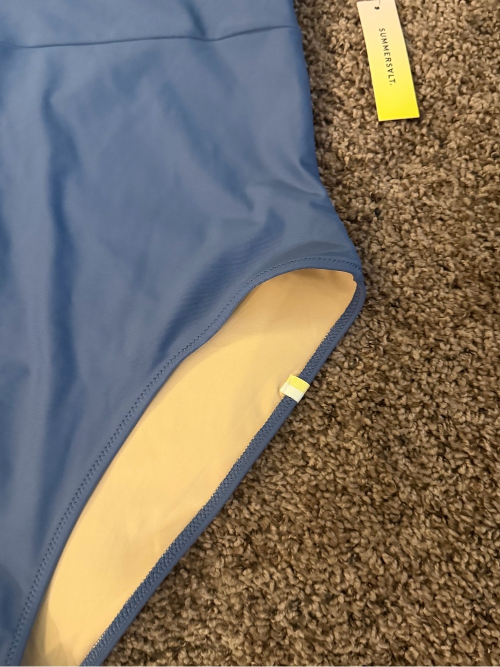 Summmersalt Ruched Sidestroke One-Shoulder One-Piece Swimsuit - Mountain Blue - Picture 3 of 12